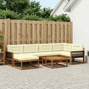 Set vanjskih sofa 7 kom. Prirodna i krem