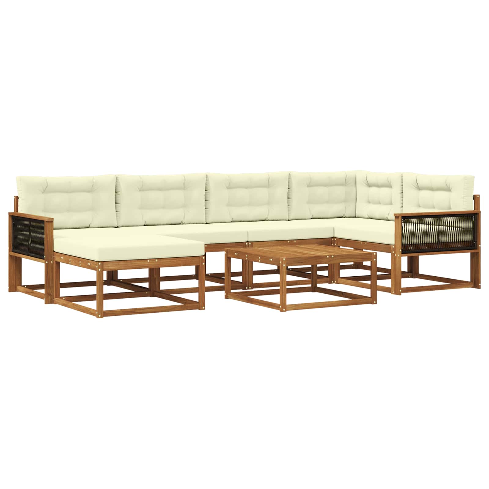 Set vanjskih sofa 7 kom. Prirodna i krem