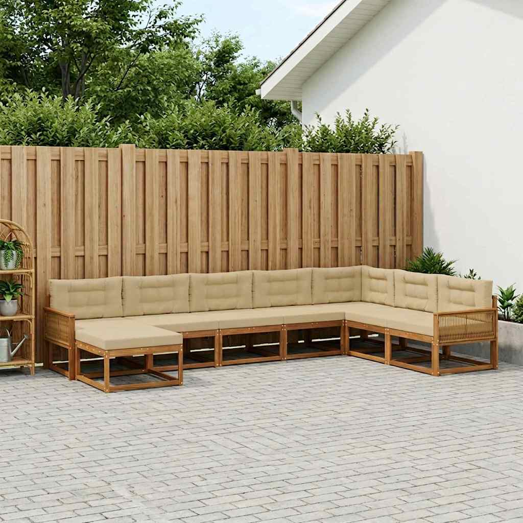 Set vanjskih sofa 8 kom. Prirodna i bež