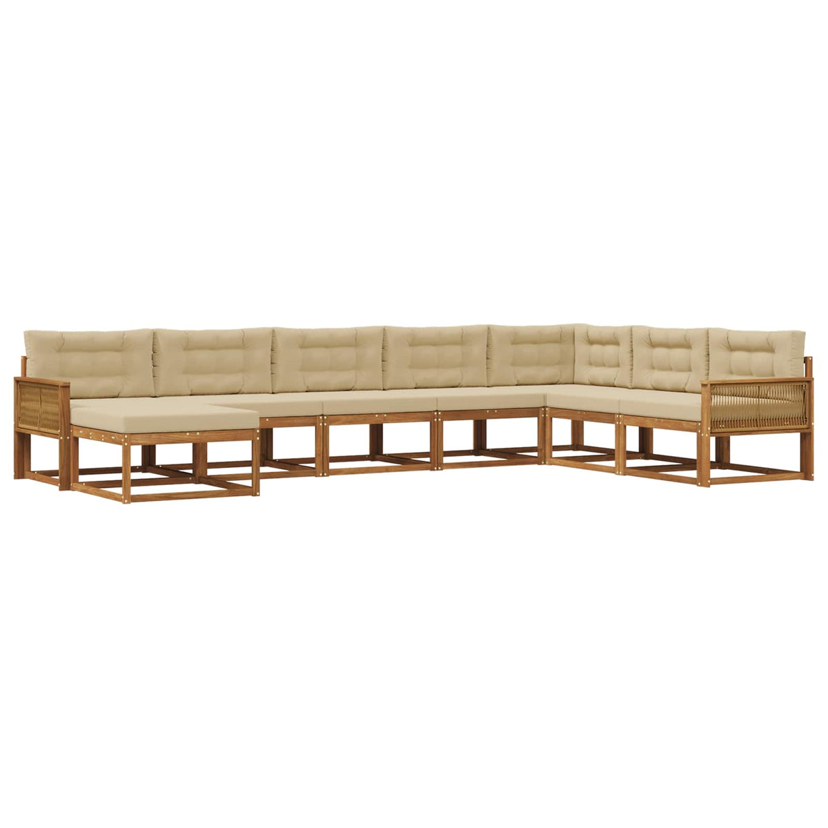 Set vanjskih sofa 8 kom. Prirodna i bež