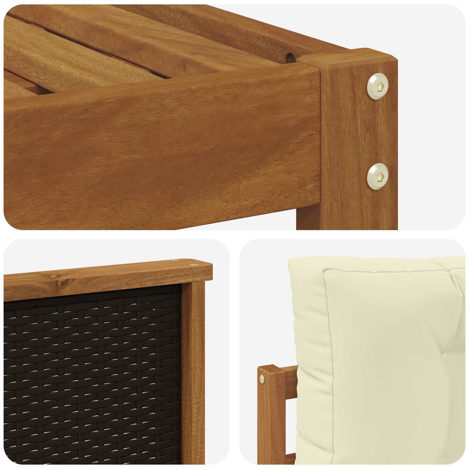 Set vanjskih sofa s jastukom 9 pcs Čvrsto drvo akacije