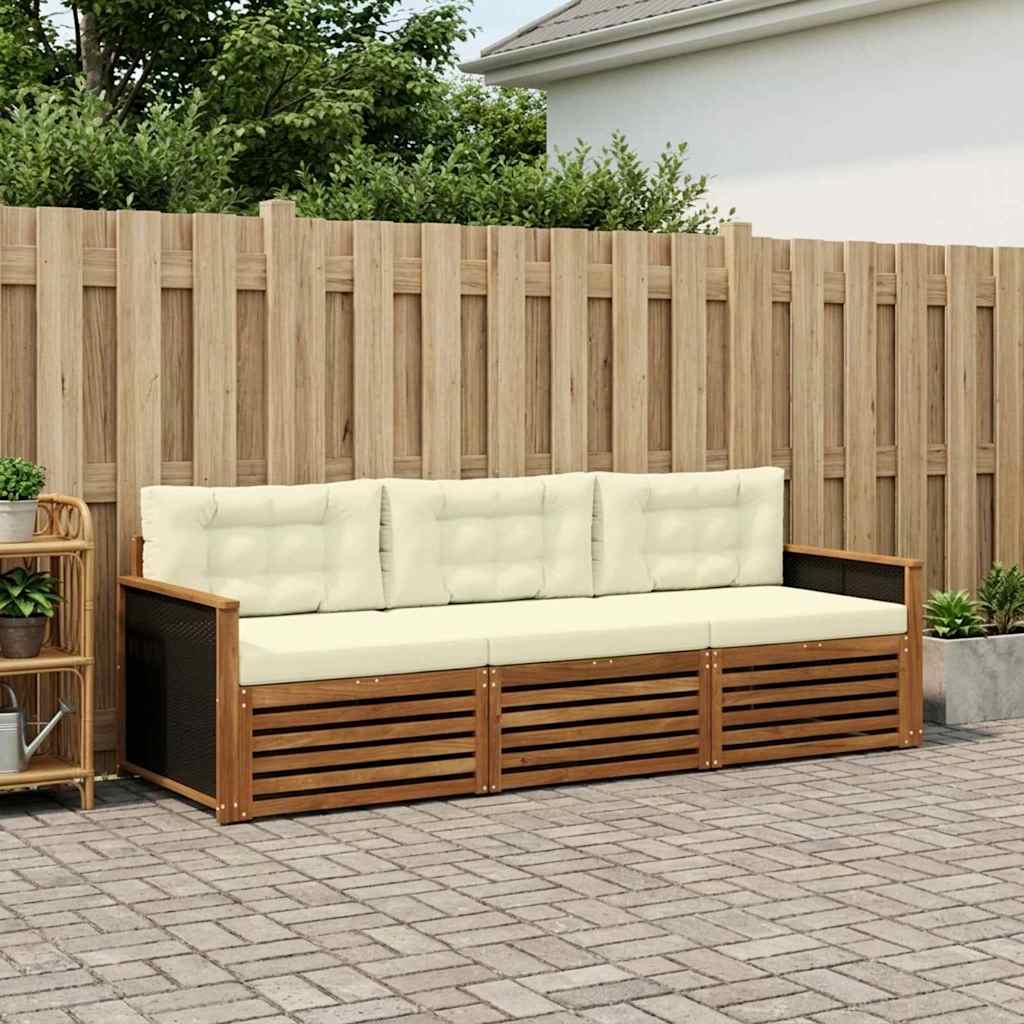 Set vanjskih sofa 3 pcs Prirodna i krem Poliester