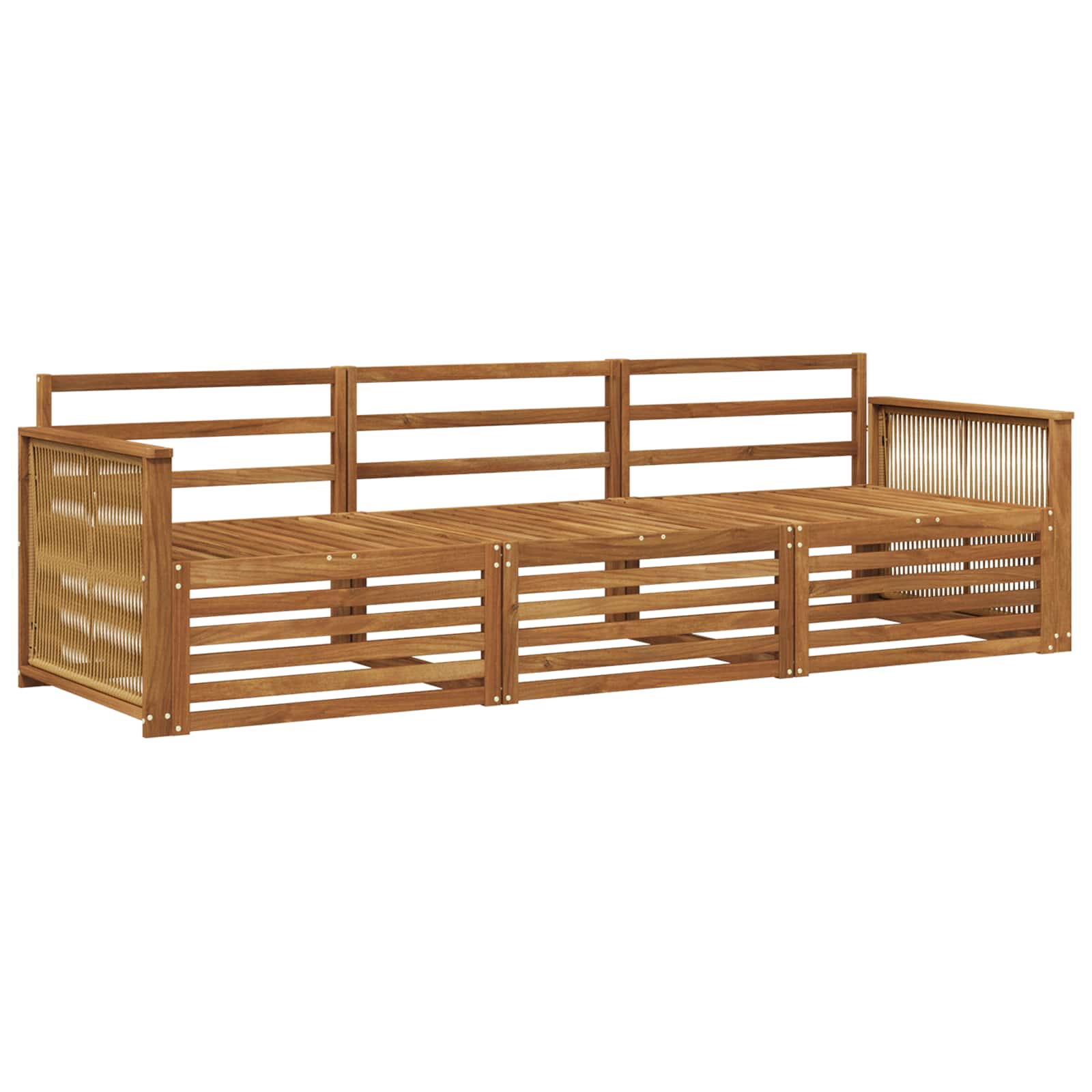 Set vanjskih sofa 3 pcs Prirodna Čvrsto drvo akacije