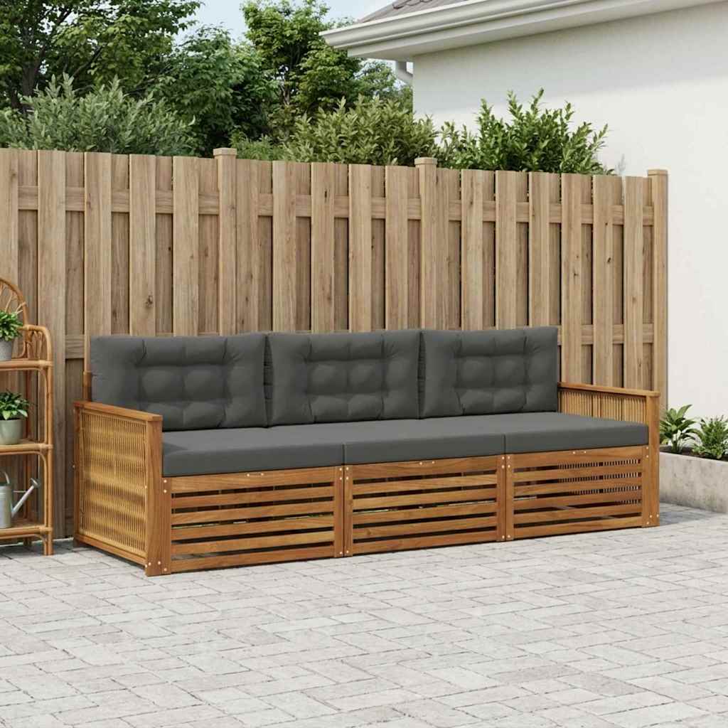 Set vanjskih sofa 3 kom. Prirodna i antracit