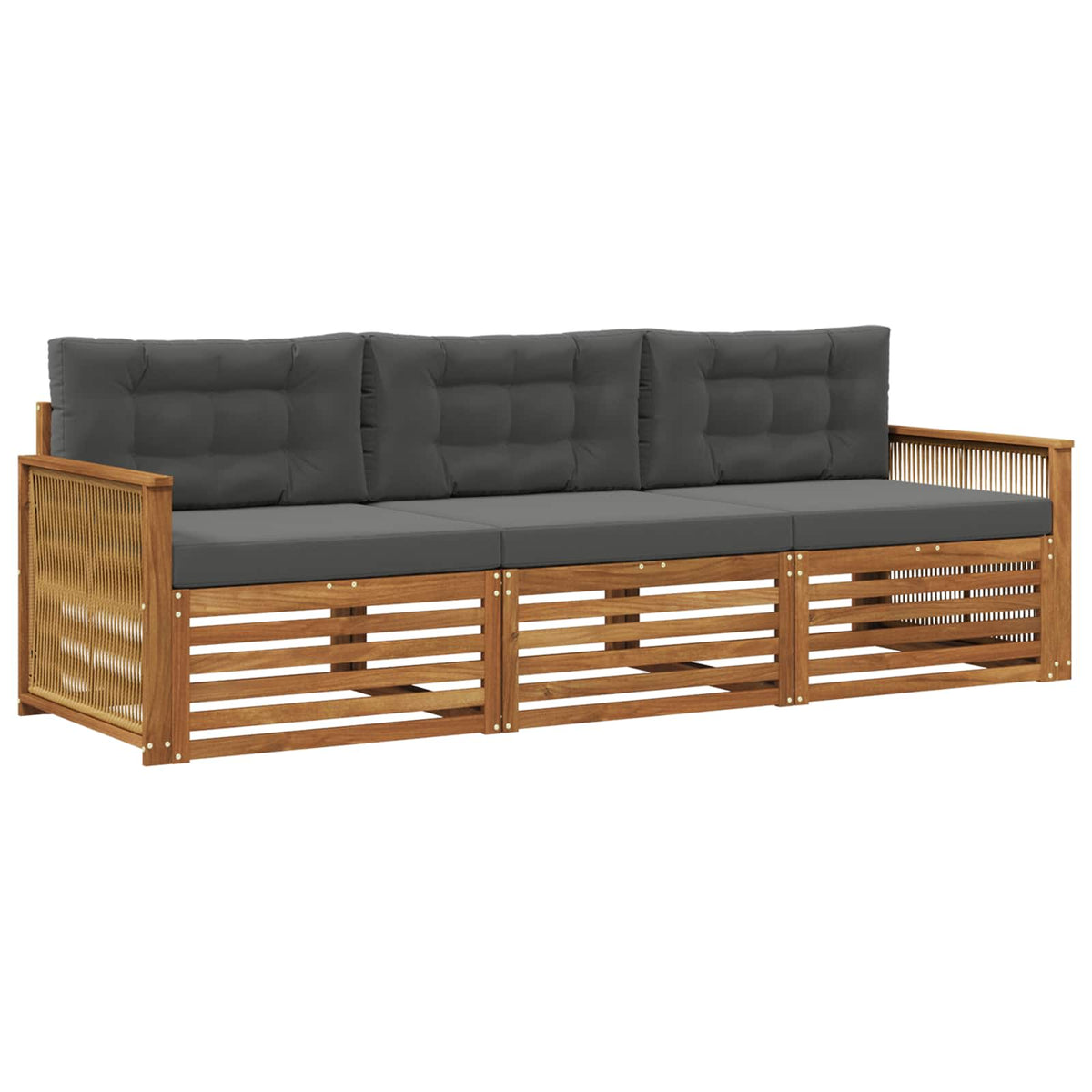 Set vanjskih sofa 3 kom. Prirodna i antracit
