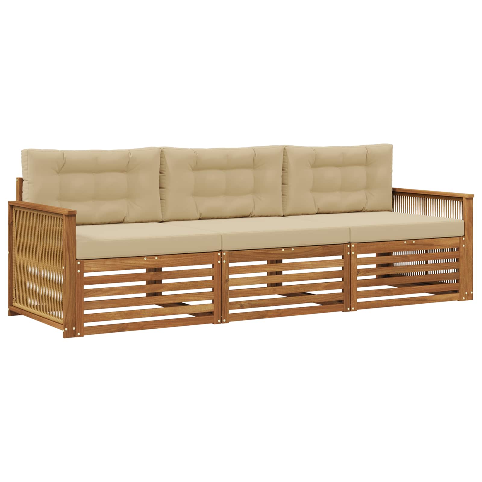 Set vanjskih sofa 3 kom. Prirodna i bež