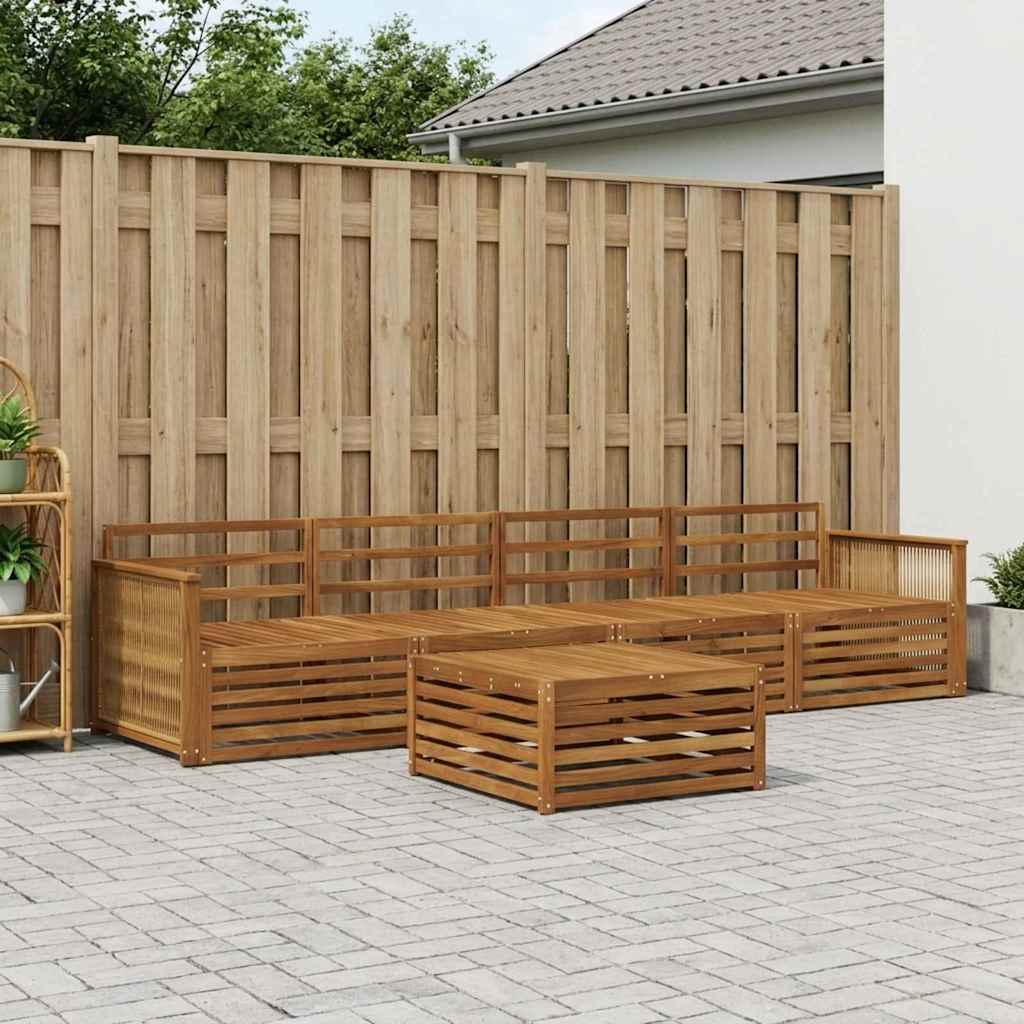 Set vanjskih sofa 5 kom. Prirodna Čvrsto drvo akacije
