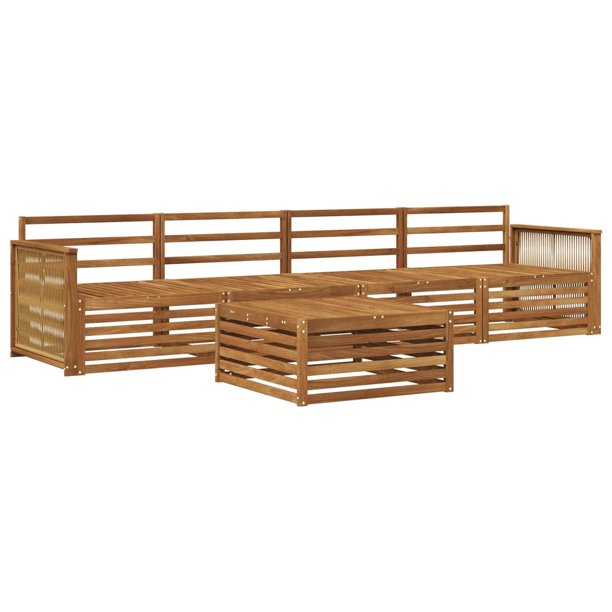 Set vanjskih sofa 5 kom. Prirodna Čvrsto drvo akacije