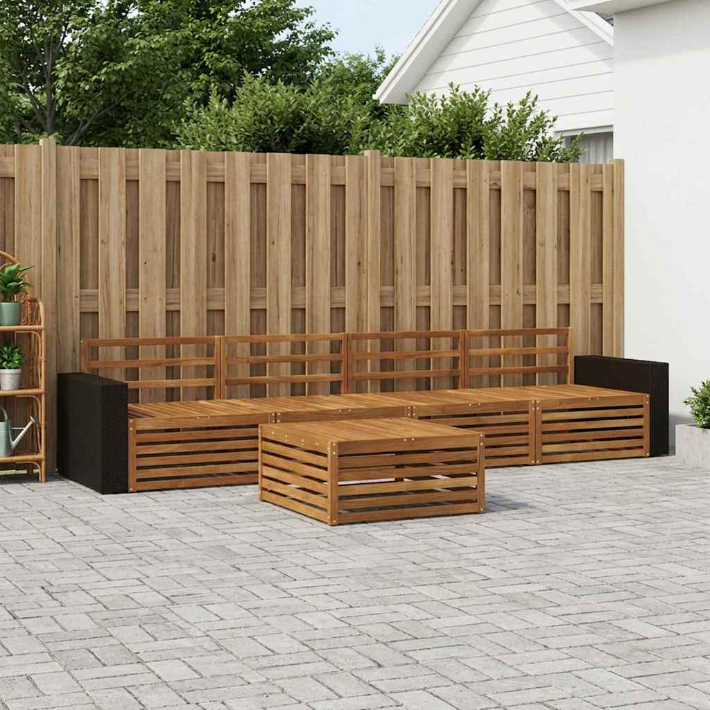 Set vanjskih sofa 5 kom. Prirodna Čvrsto drvo akacije