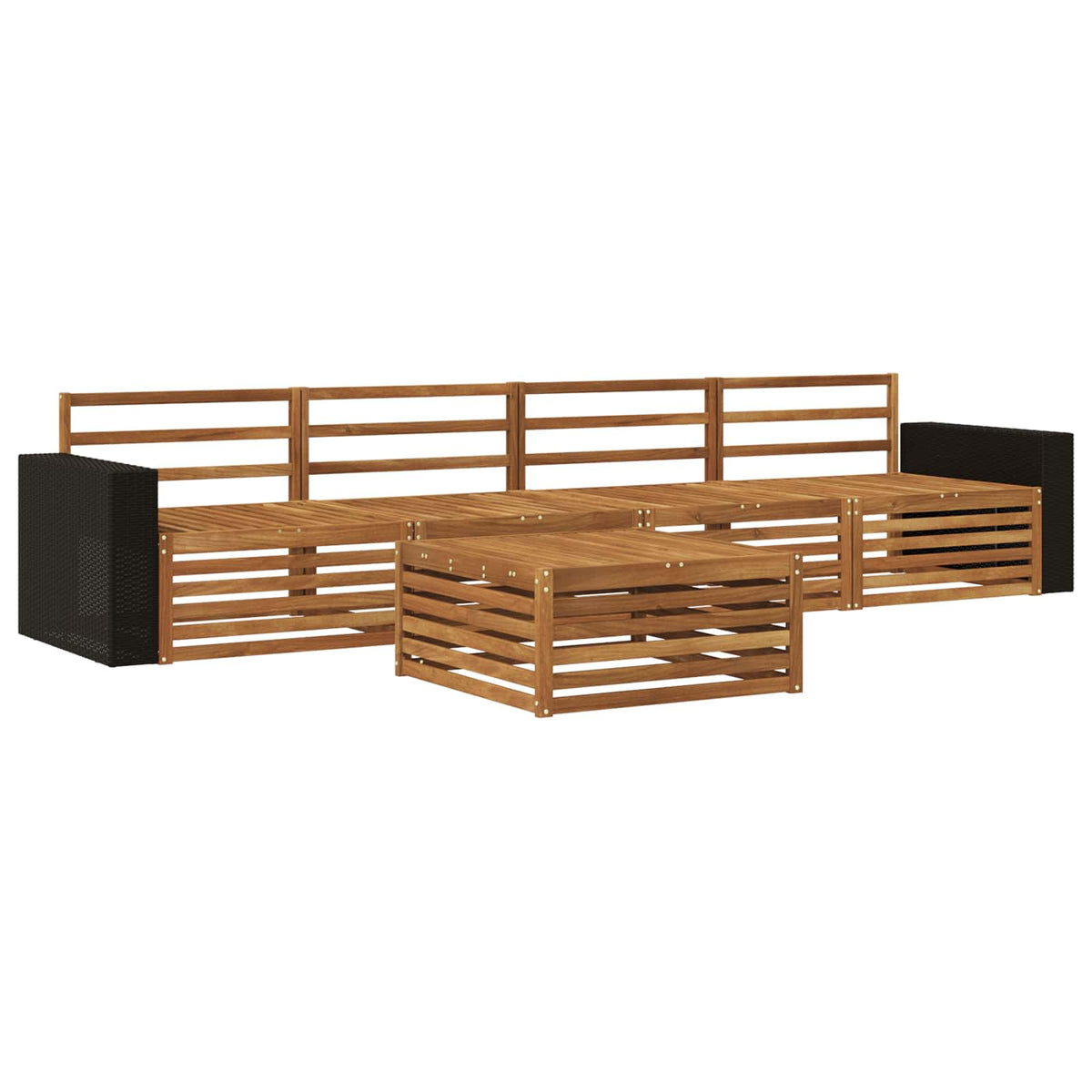 Set vanjskih sofa 5 kom. Prirodna Čvrsto drvo akacije