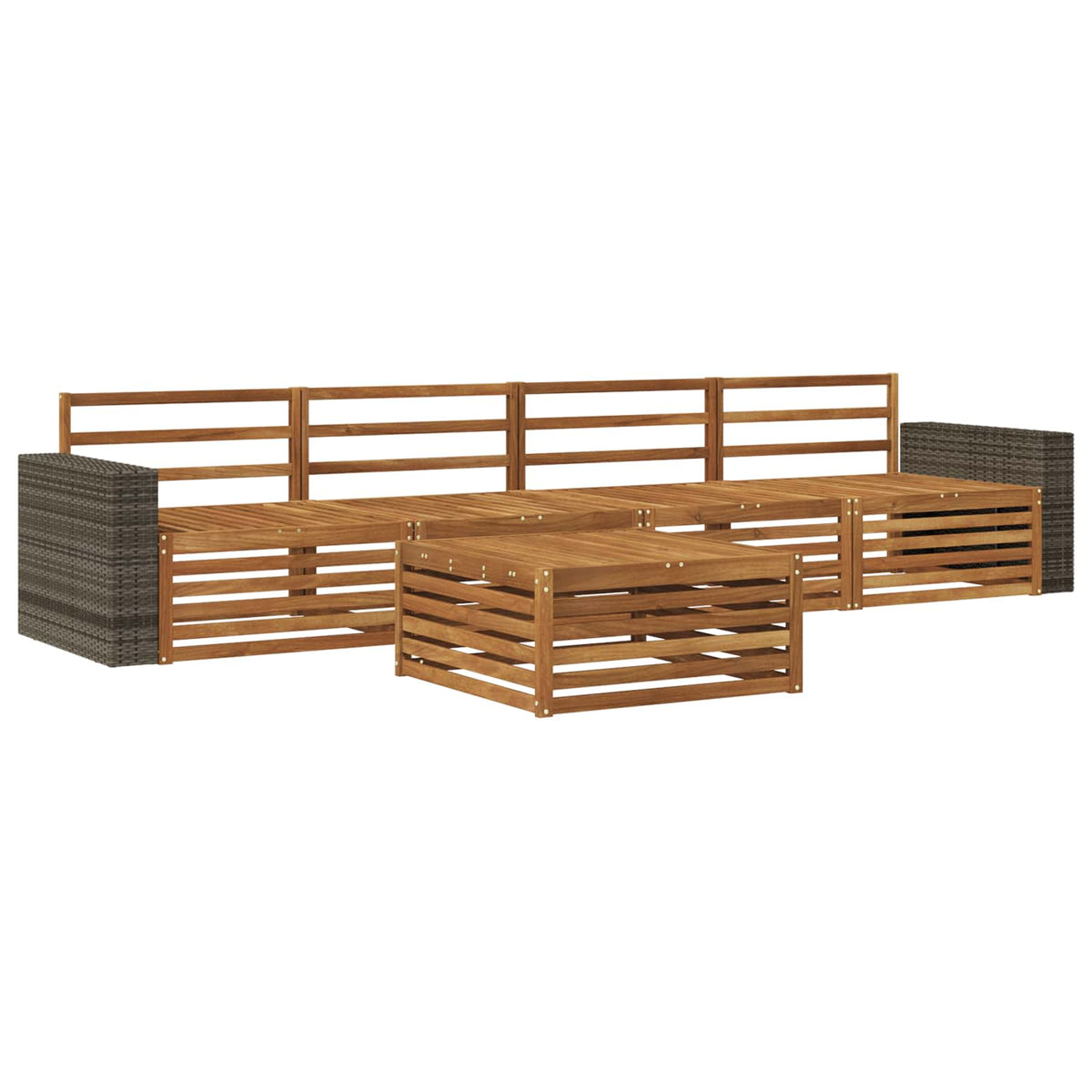 Set vanjskih sofa 5 kom. Prirodna Čvrsto drvo akacije