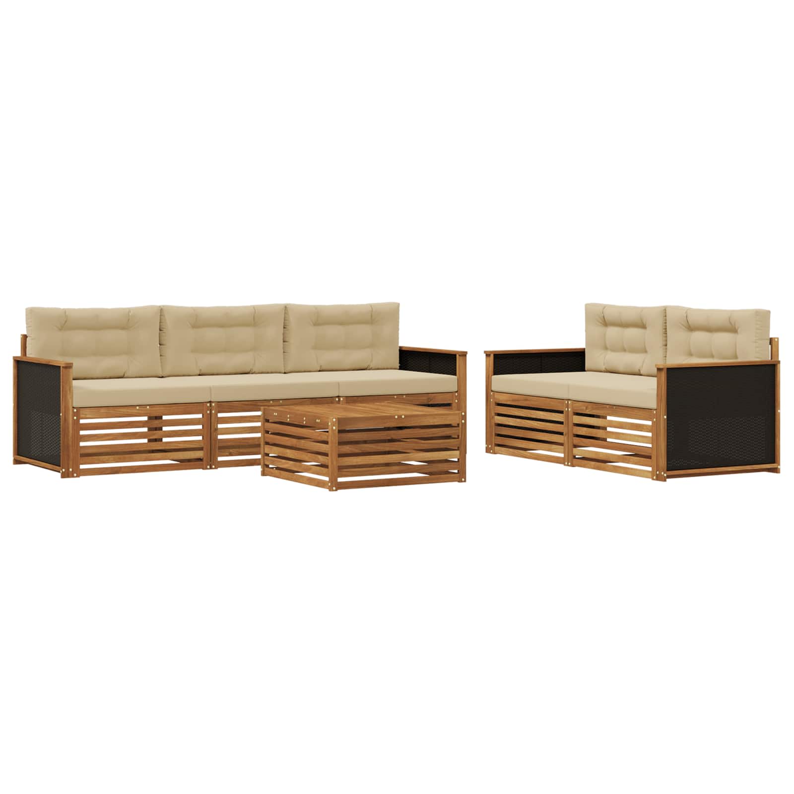 Set vanjskih sofa 6 pcs Prirodna i bež