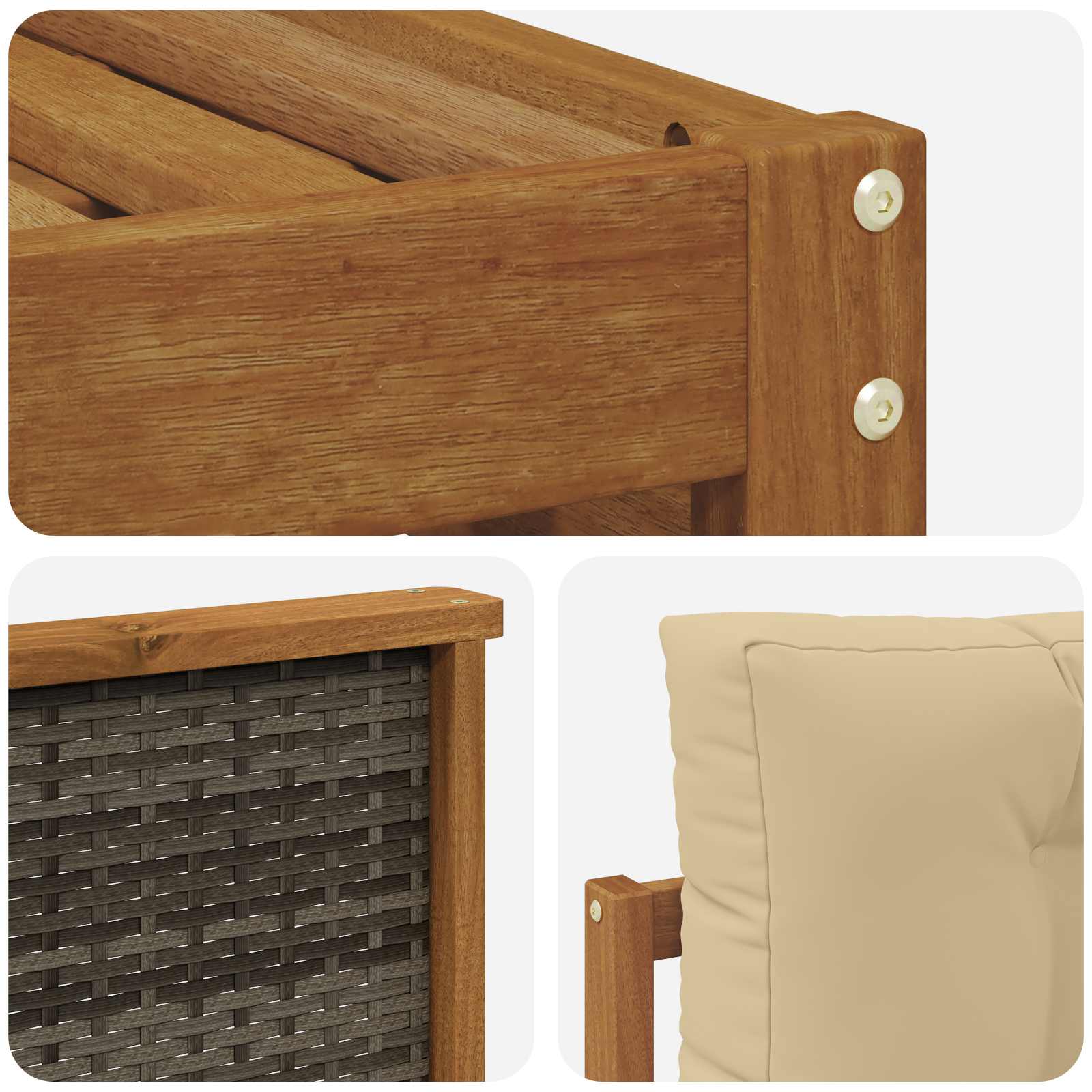 Set vanjskih sofa 6 kom. Prirodna i bež
