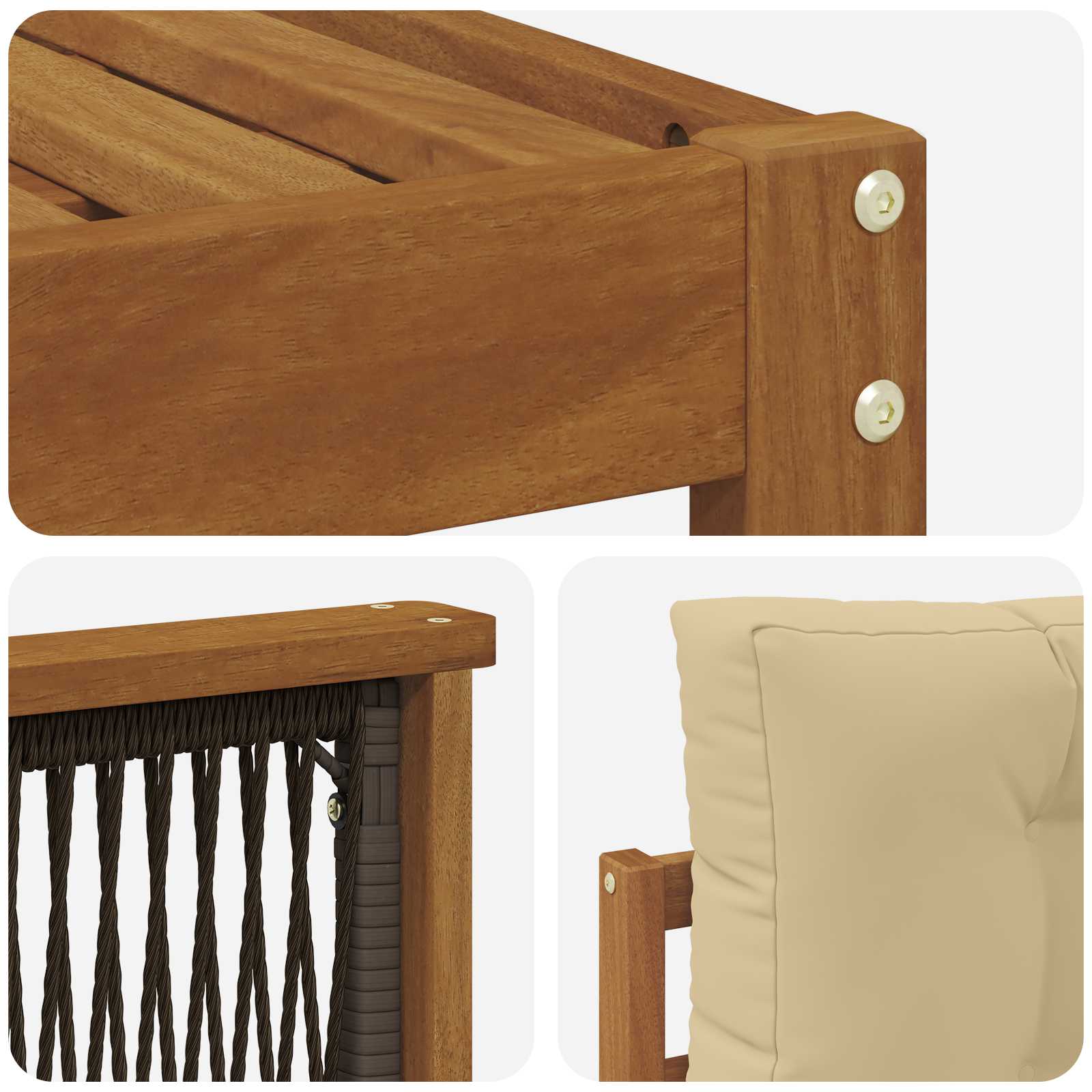 Set vanjskih sofa 6 kom. Prirodna i bež