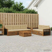 Set vanjskih sofa 6 kom. Prirodna i bež