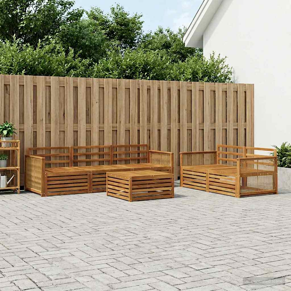 Set vanjskih sofa 6 kom. Prirodna Čvrsto drvo akacije
