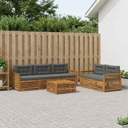 Set vanjskih sofa 6 kom. Prirodna i antracit