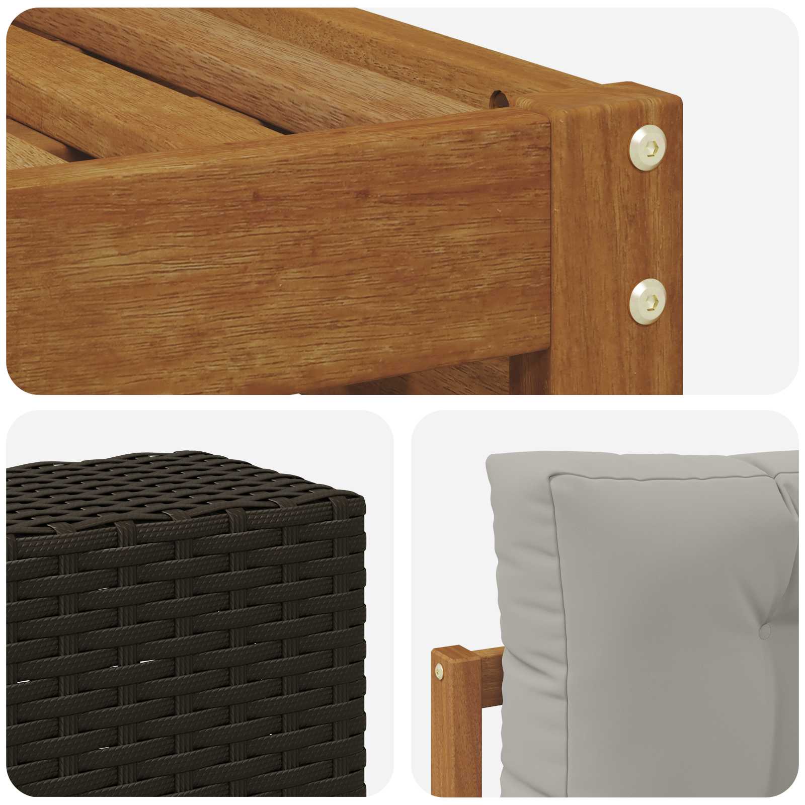 Set vanjskih sofa 6 pcs Prirodna i svjetlosiva