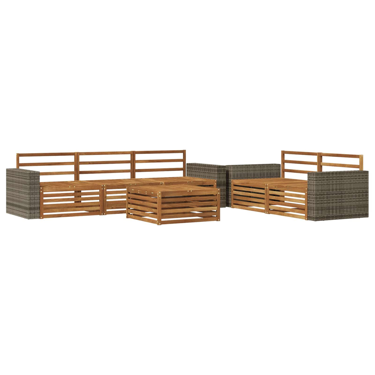 Set vanjskih sofa 6 kom. Prirodna Čvrsto drvo akacije