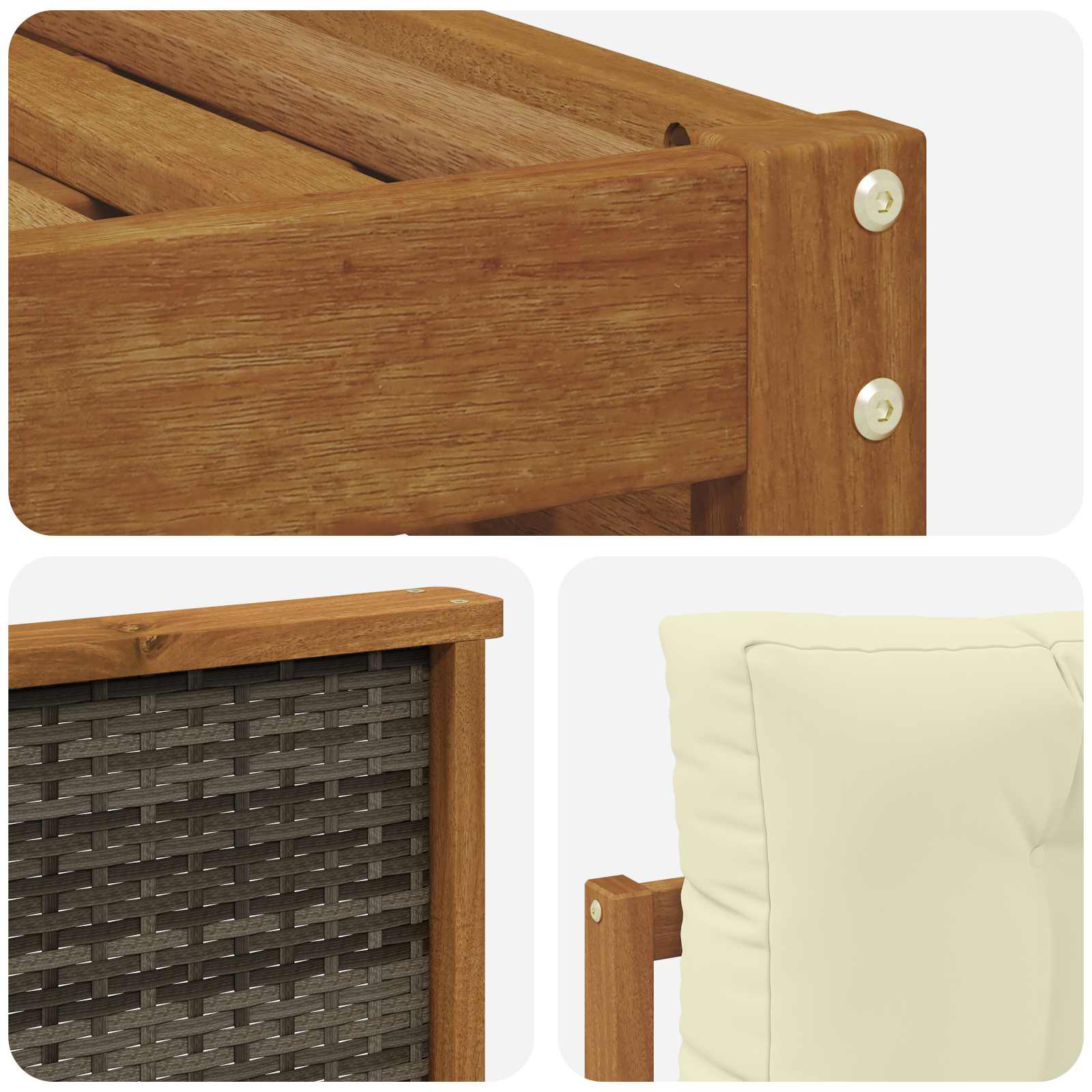 Set vanjskih sofa 7 kom. Prirodna i krem