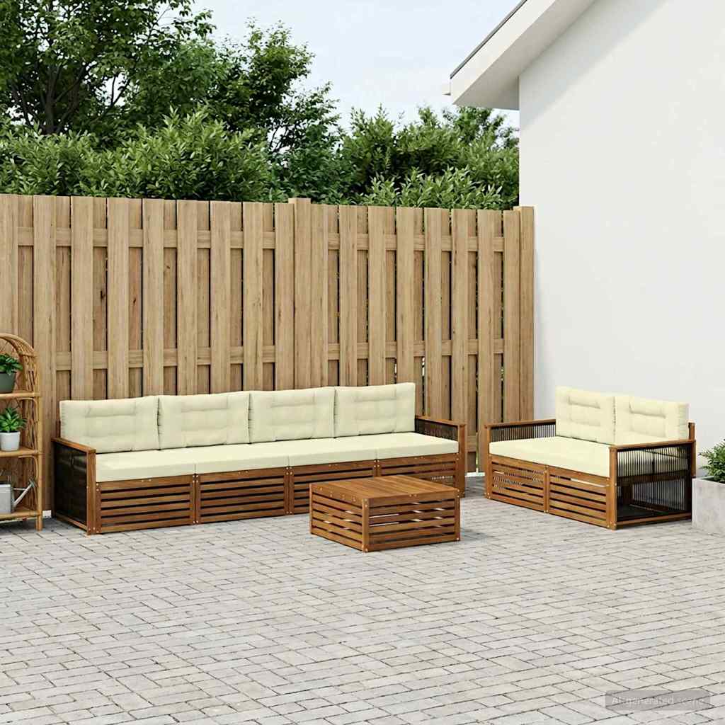 Set vanjskih sofa 7 kom. Prirodna i krem