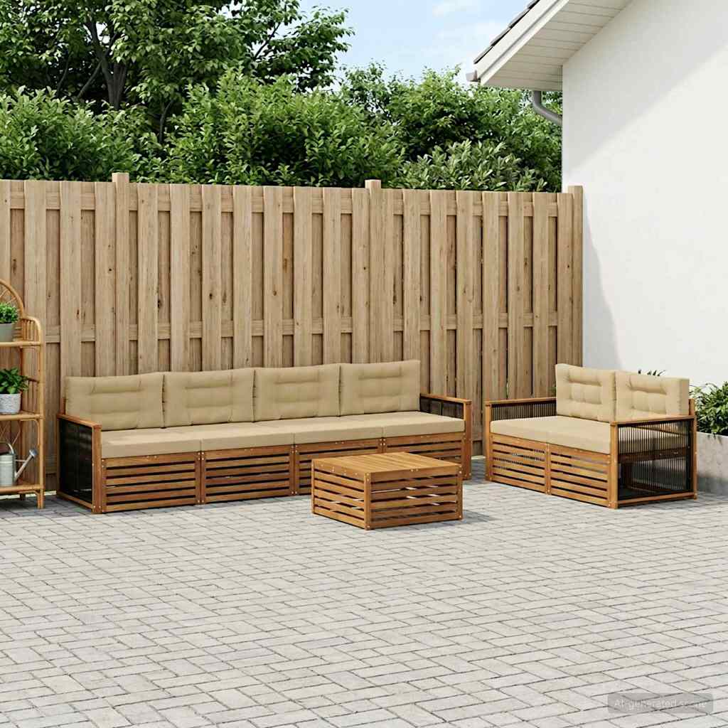 Set vanjskih sofa 7 kom. Prirodna i bež