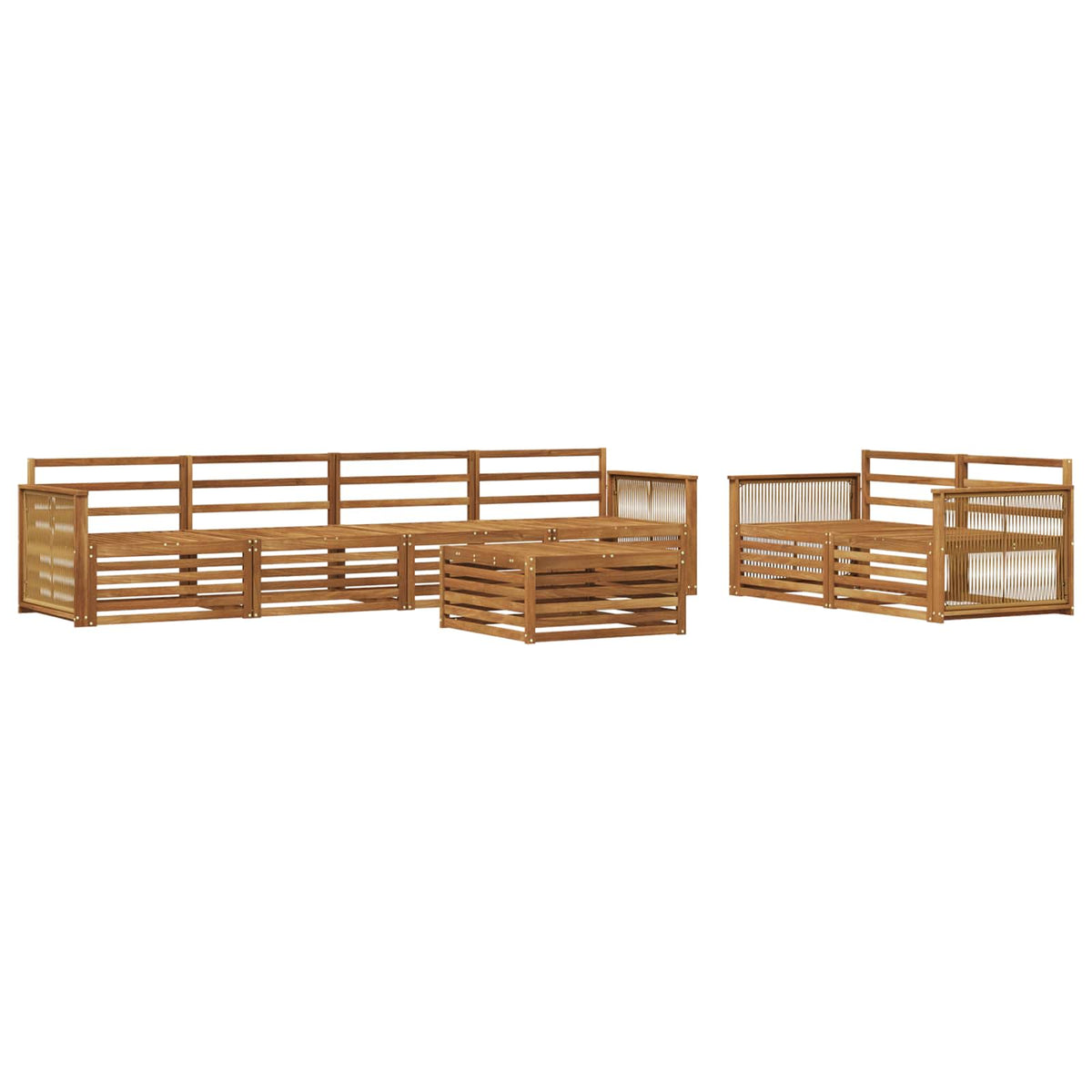 Set vanjskih sofa 7 kom. Prirodna Čvrsto drvo akacije