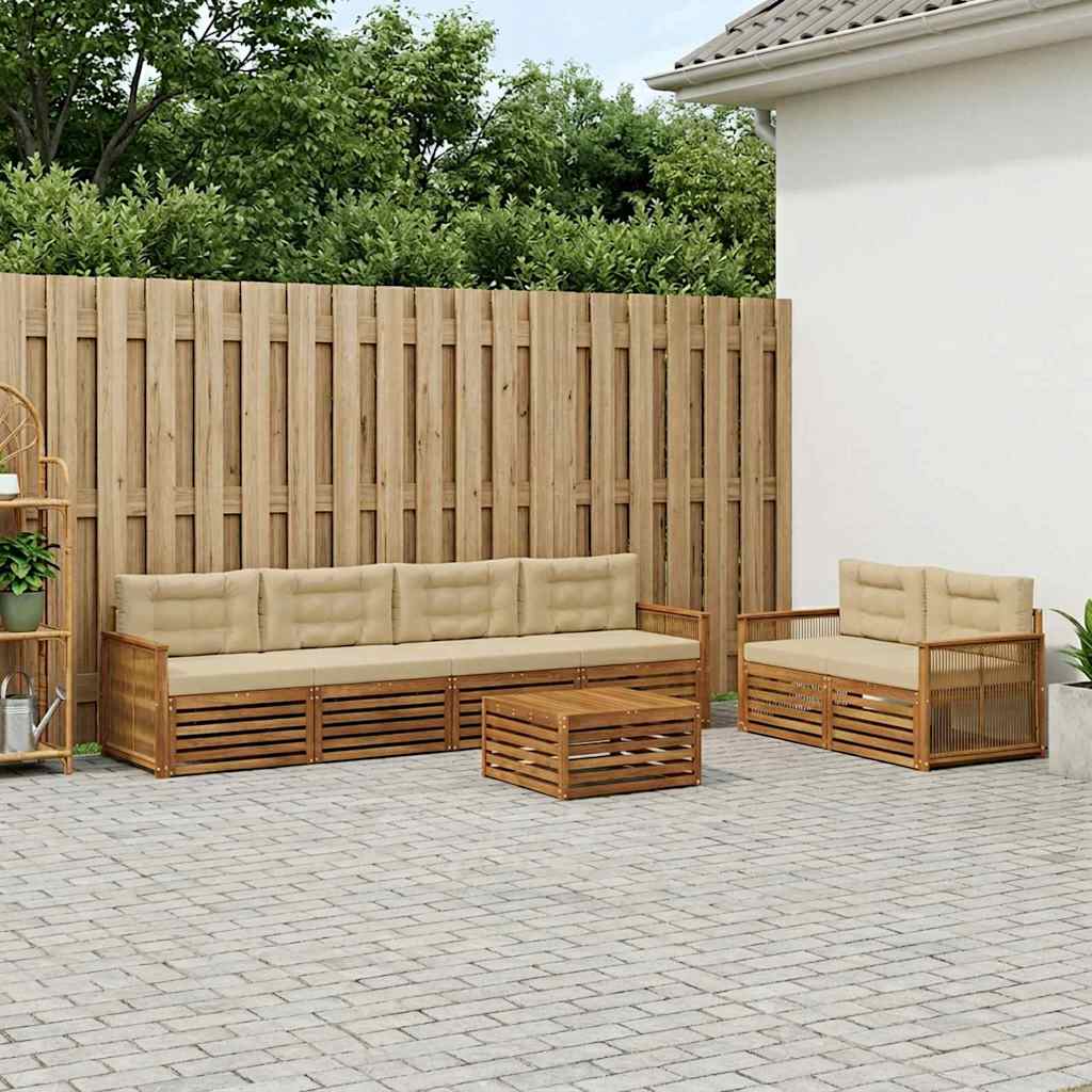 Set vanjskih sofa 7 kom. Prirodna i bež