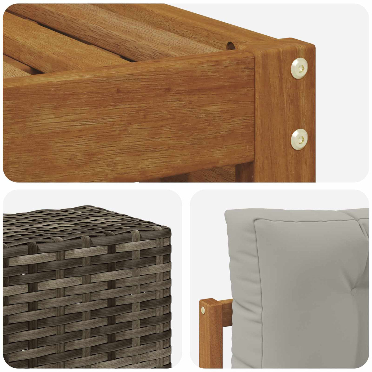 Set vanjskih sofa 7 kom. Prirodna i svjetlosiva Poliester