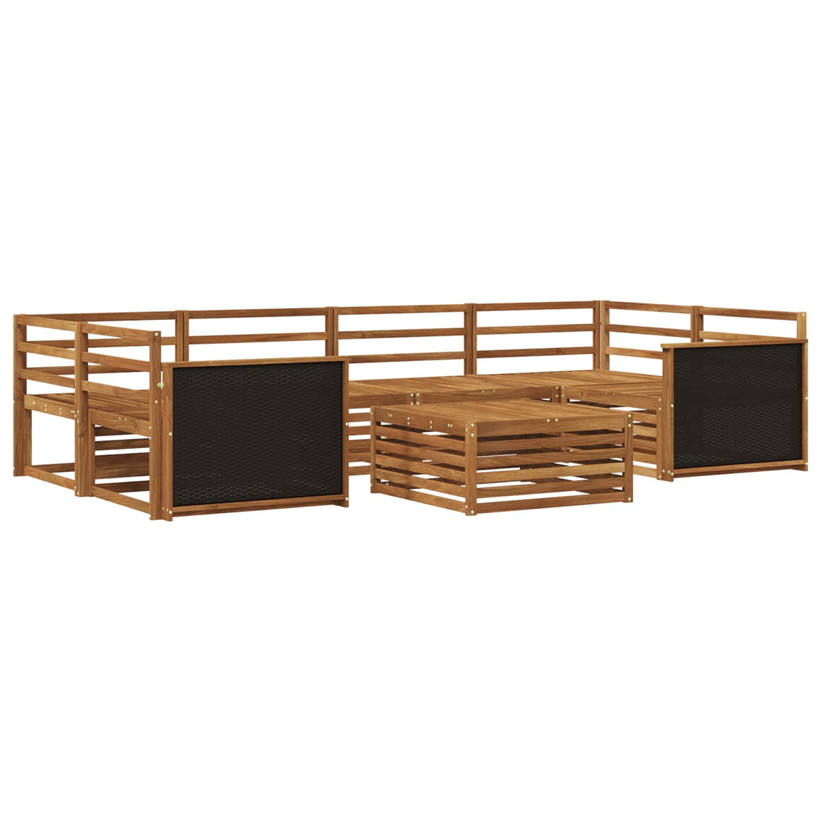 Set vanjskih sofa 7 kom. Prirodna Čvrsto drvo akacije