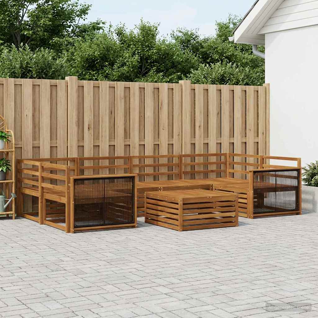 Set vanjskih sofa 7 kom. Prirodna Čvrsto drvo akacije