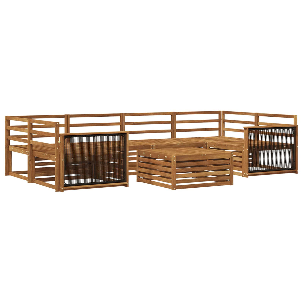 Set vanjskih sofa 7 kom. Prirodna Čvrsto drvo akacije