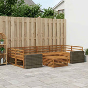Set vanjskih sofa 7 kom. Prirodna Čvrsto drvo akacije
