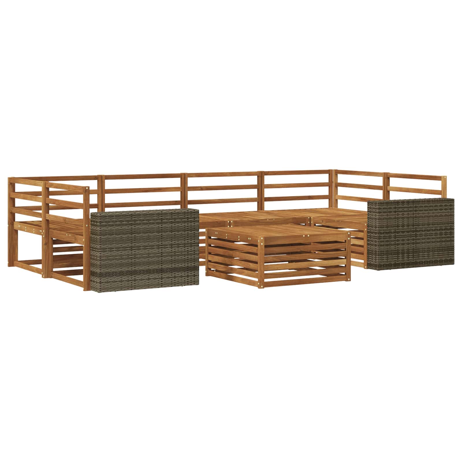 Set vanjskih sofa 7 kom. Prirodna Čvrsto drvo akacije