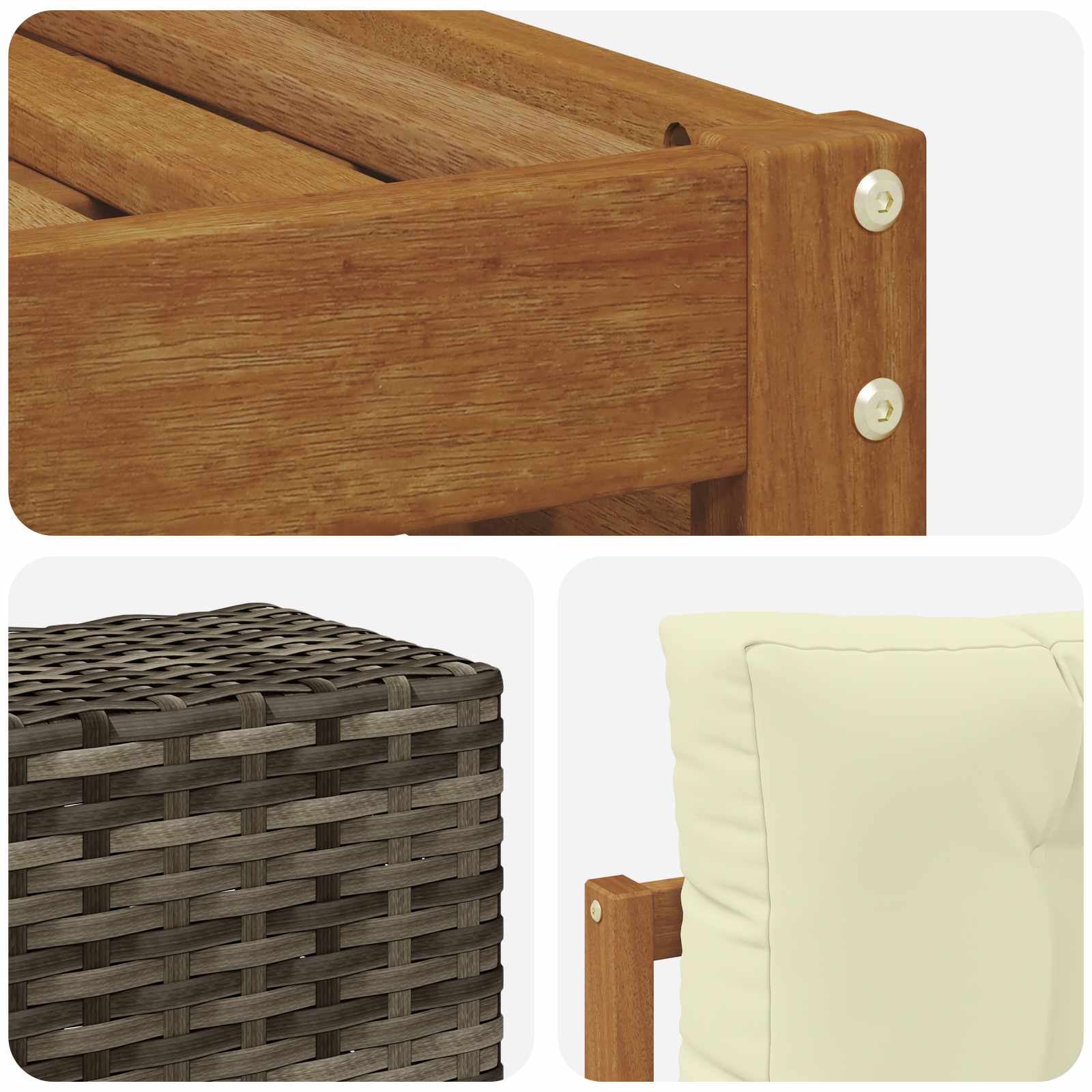 Set vanjskih sofa 7 kom. Prirodna i krem Poliester