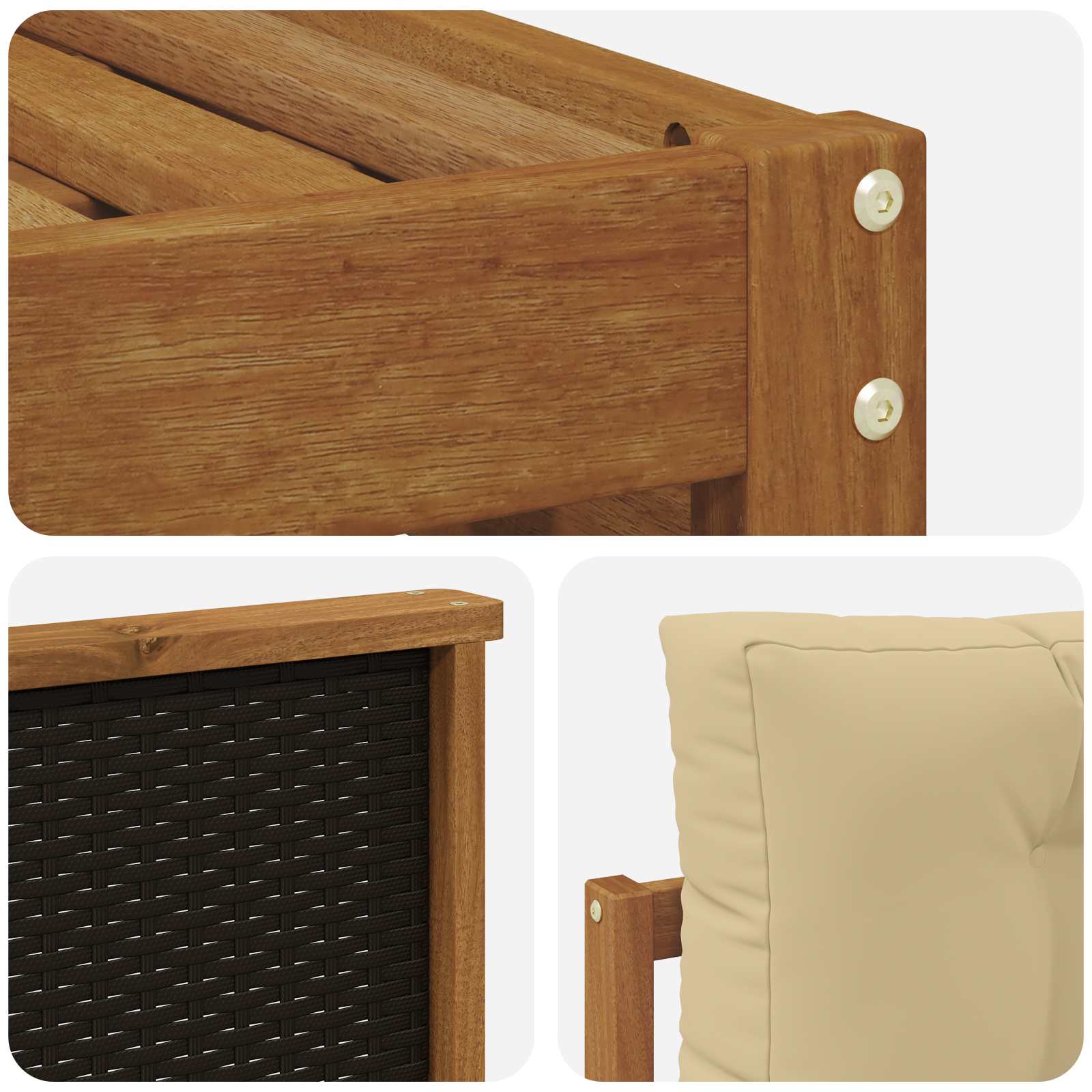 Set vanjskih sofa 8 pcs Prirodna i bež 79 x 79 x 37 cm