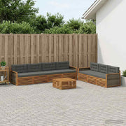 Set vanjskih sofa 8 kom. Prirodna i antracit
