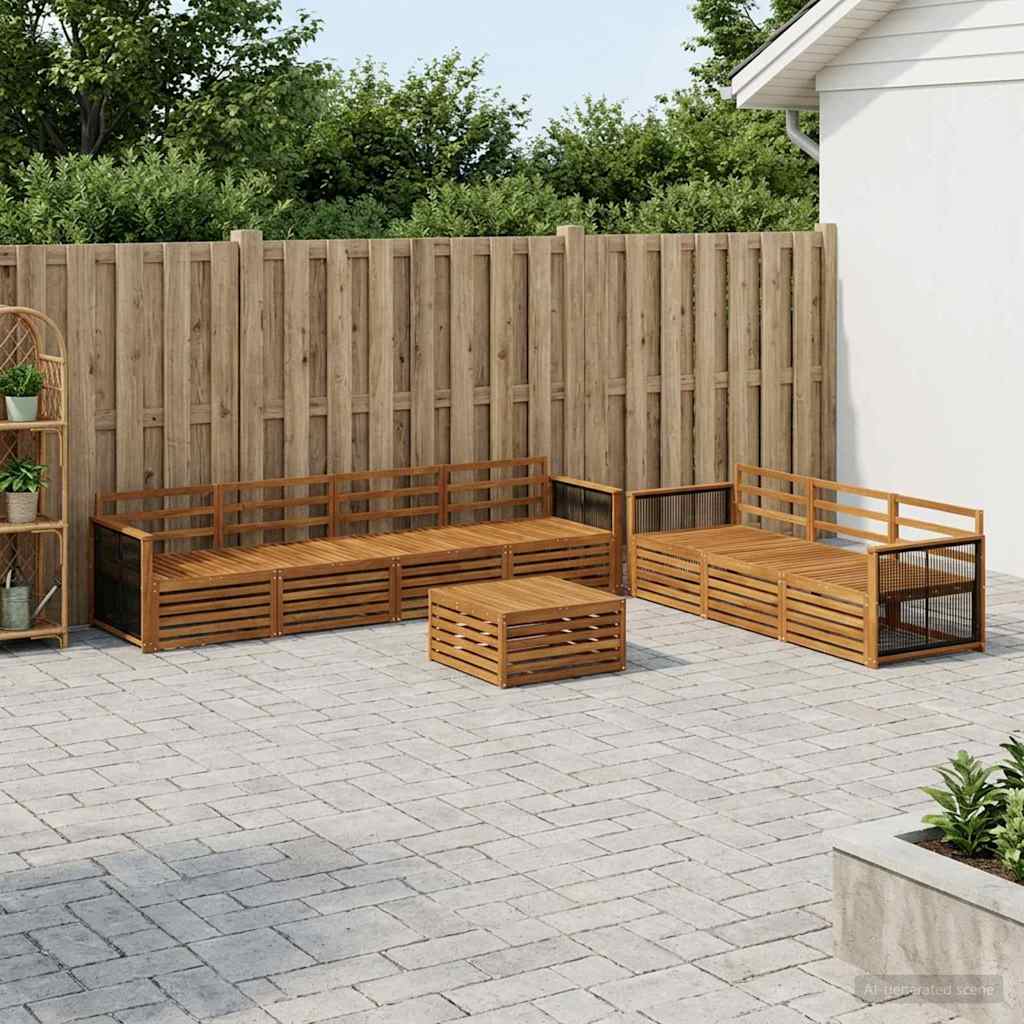 Set vanjskih sofa 8 kom. Prirodna Čvrsto drvo akacije