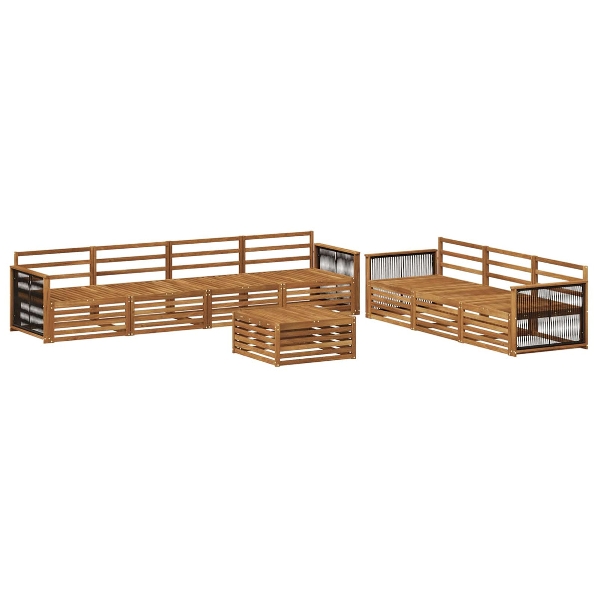 Set vanjskih sofa 8 kom. Prirodna Čvrsto drvo akacije