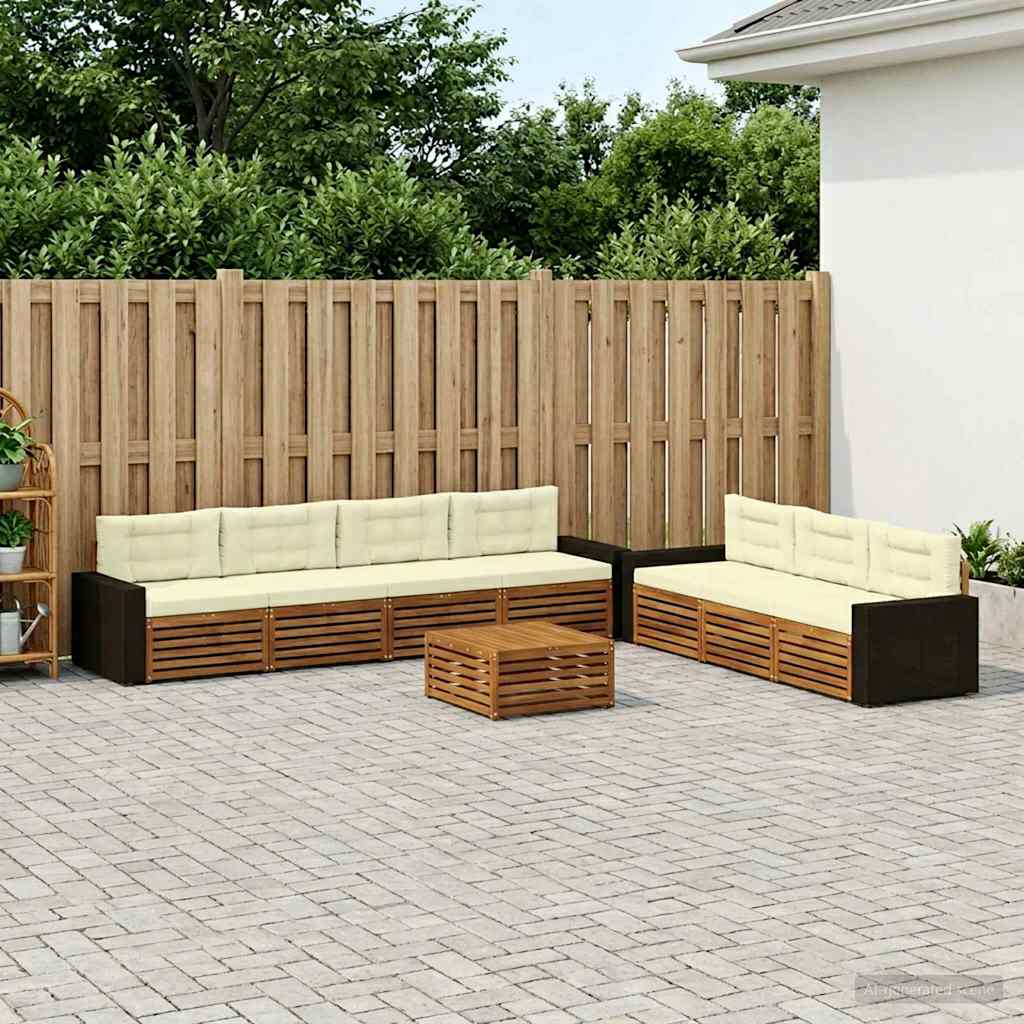 Set vanjskih sofa 8 pcs Prirodna i krem 79 x 79 x 37 cm