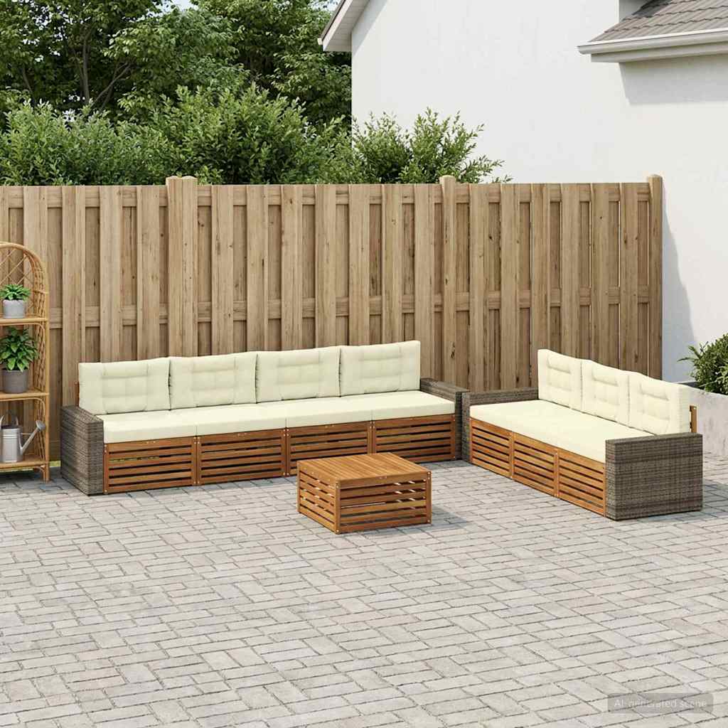 Set vanjskih sofa 8 pcs Prirodna i krem 79 x 79 x 37 cm