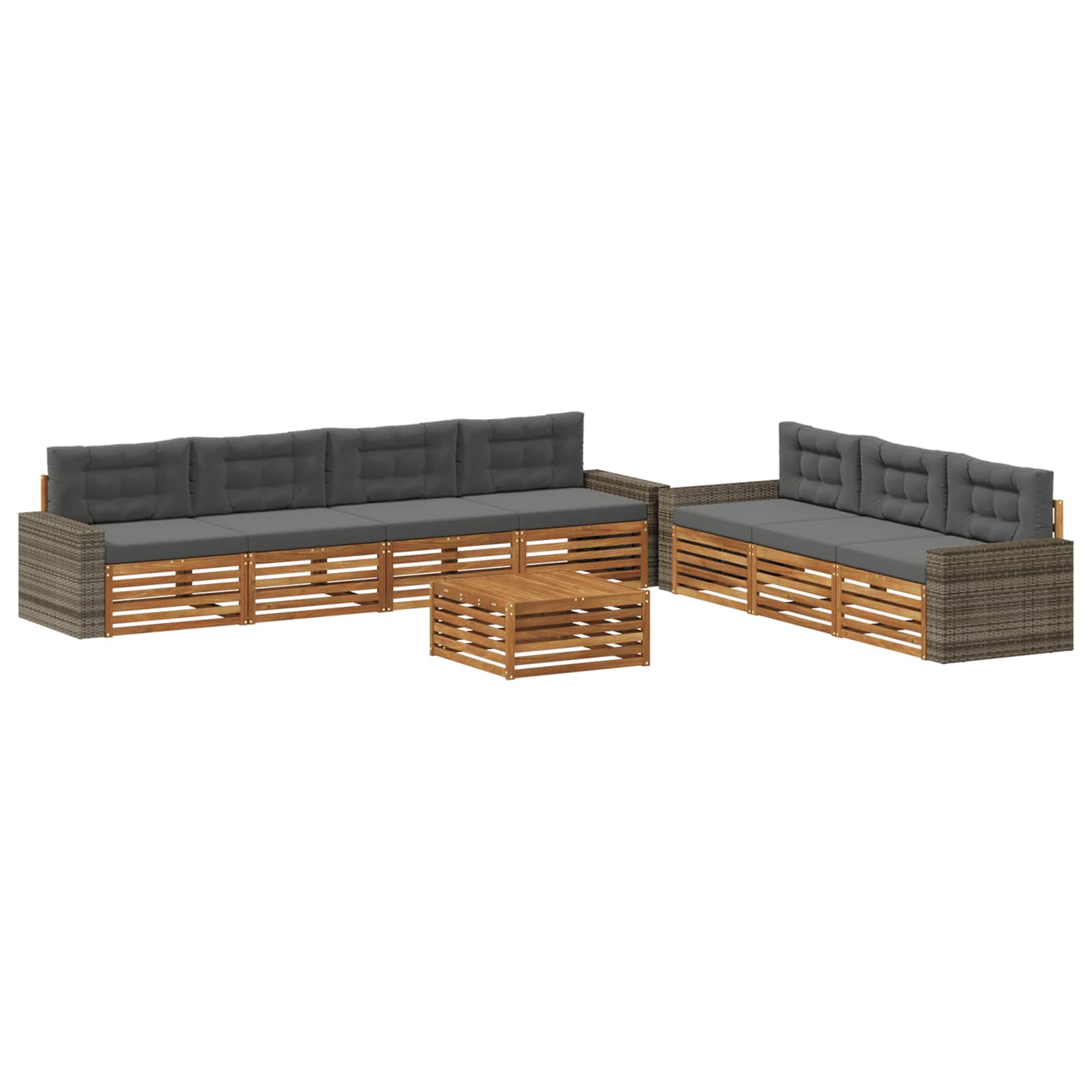 Set vanjskih sofa 8 pcs Prirodna i antracit 79 x 79 x 37 cm