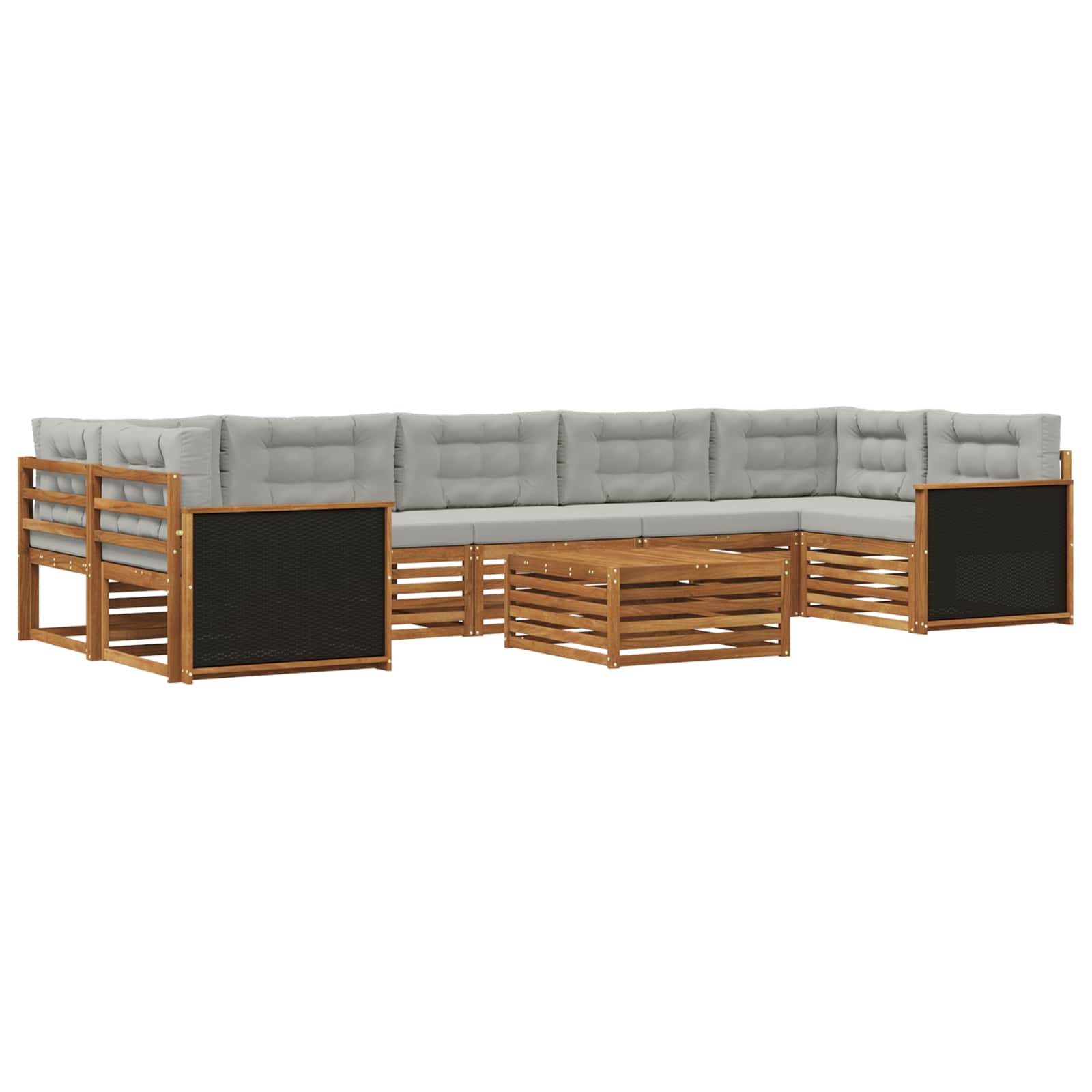 Set vanjskih sofa 8 pcs Prirodna i svjetlosiva