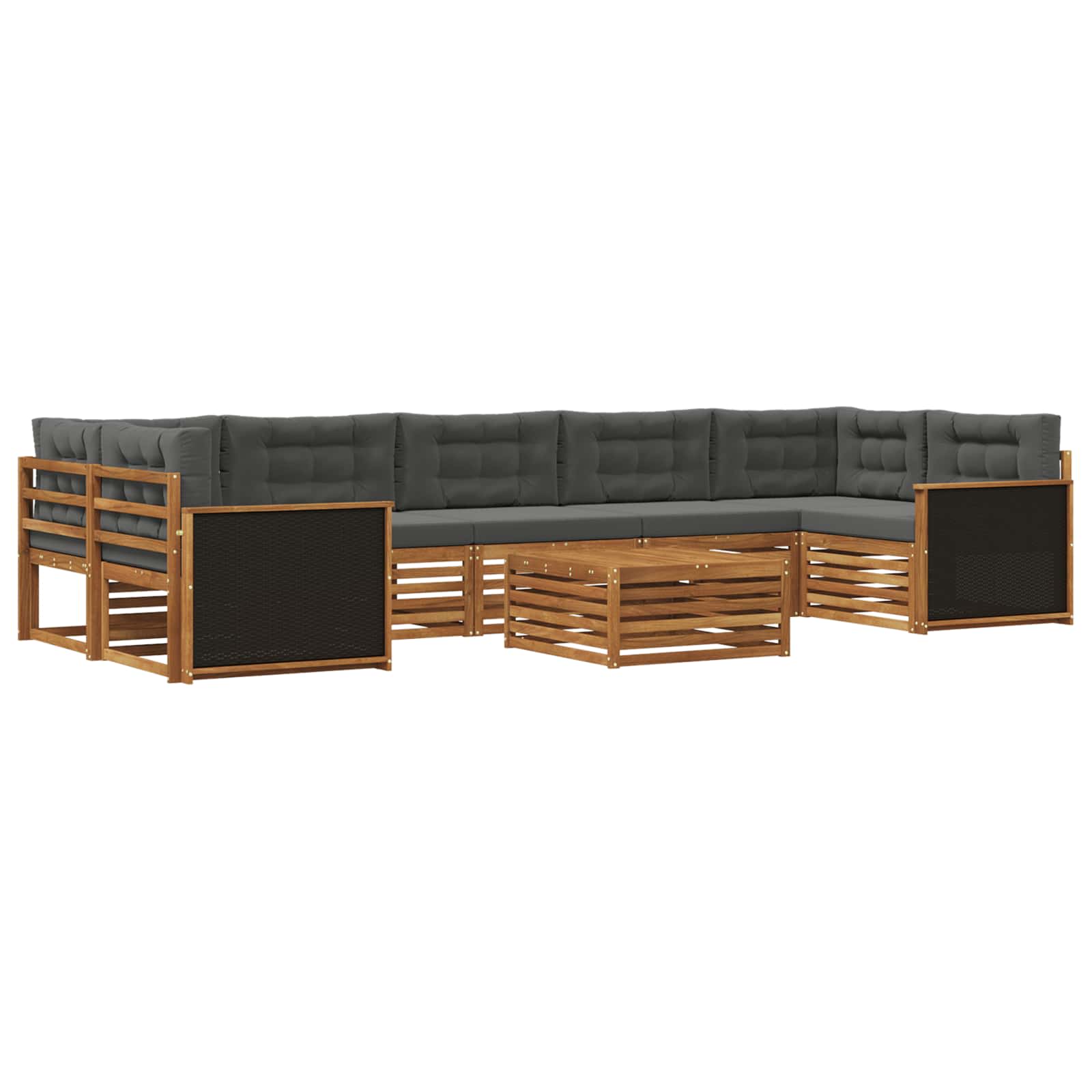 Set vanjskih sofa 8 pcs Prirodna i antracit