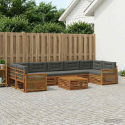 Set vanjskih sofa 8 kom. Prirodna i antracit