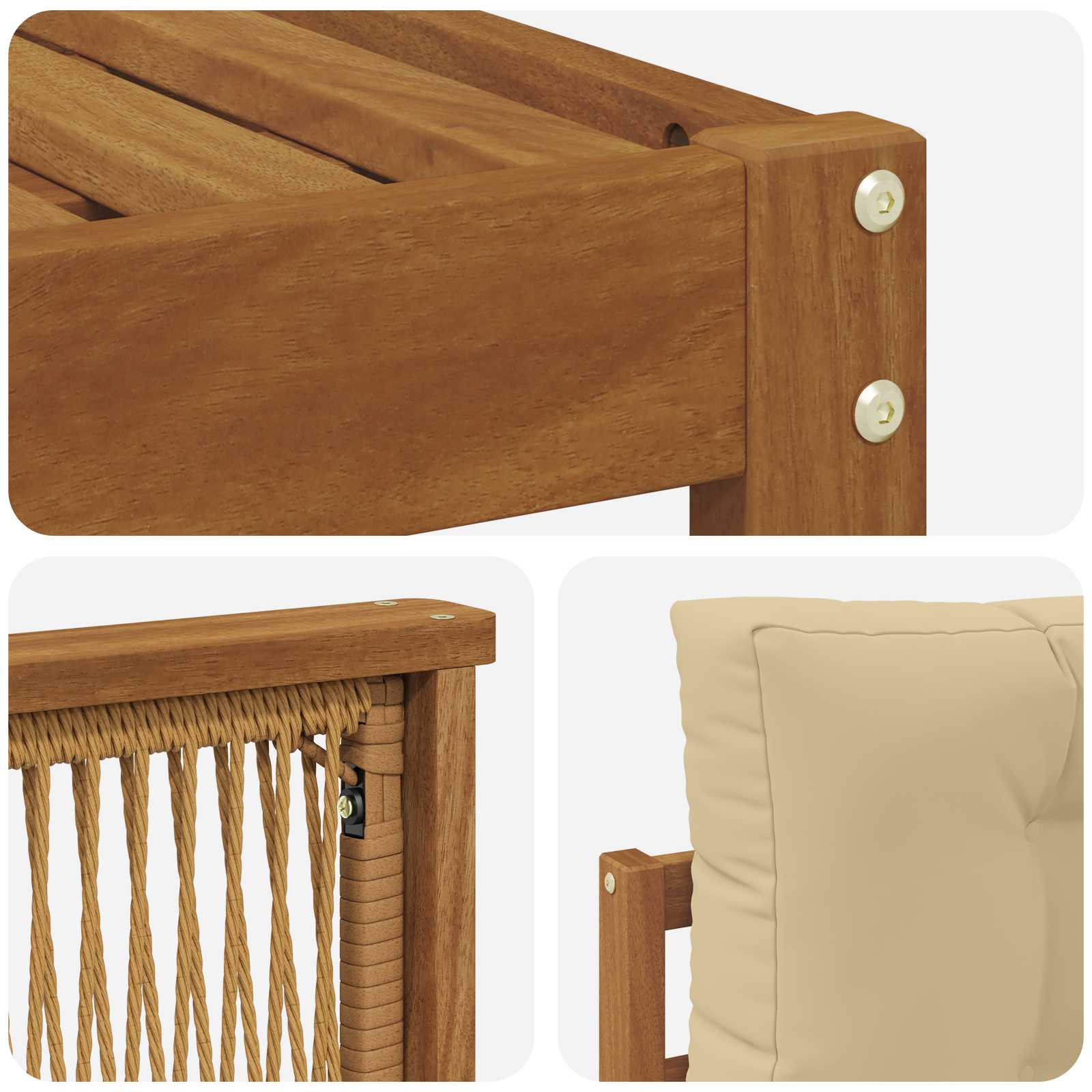 Set vanjskih sofa 8 kom. Prirodna i bež