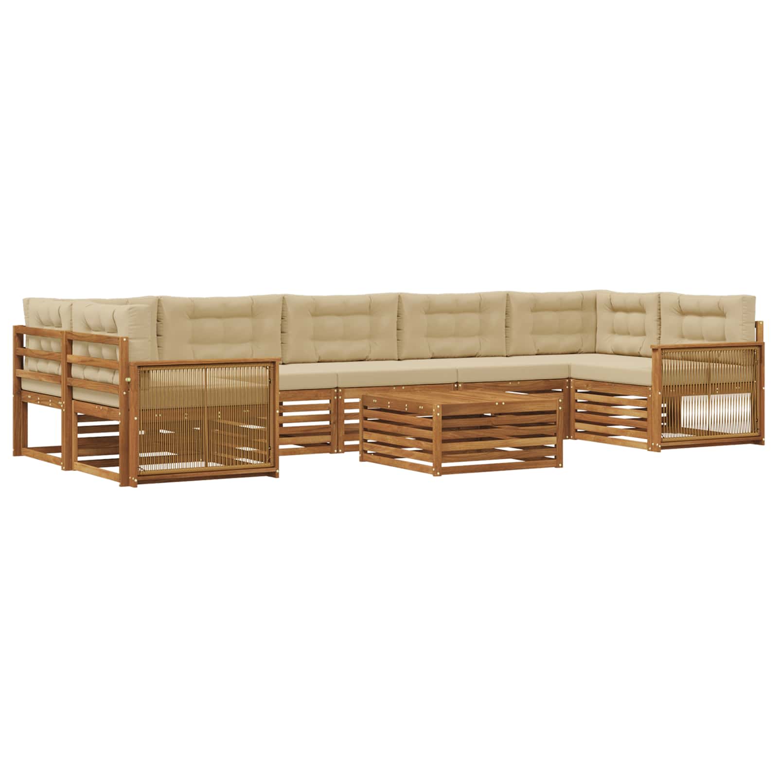 Set vanjskih sofa 8 kom. Prirodna i bež