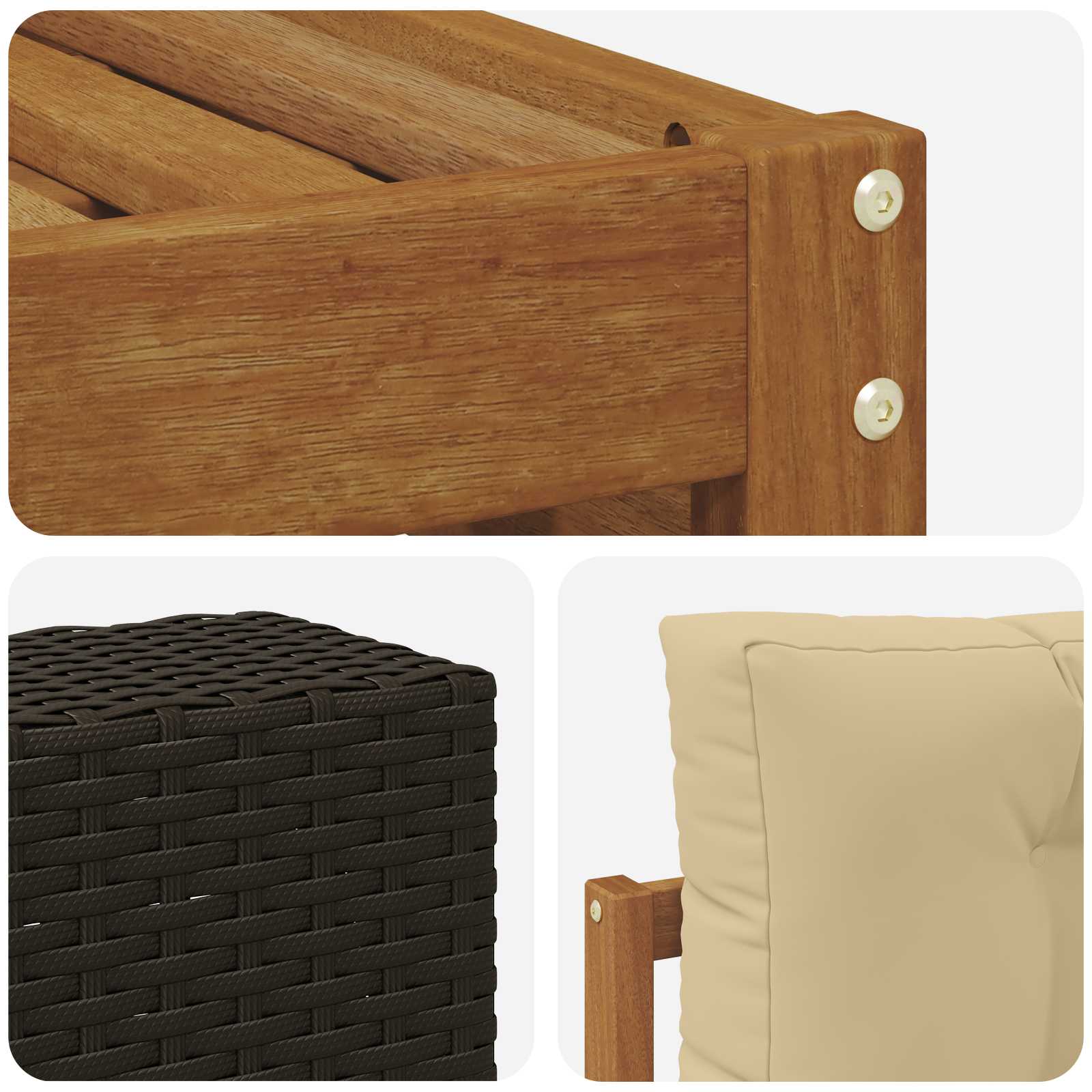 Set vanjskih sofa 8 kom. Prirodna i bež