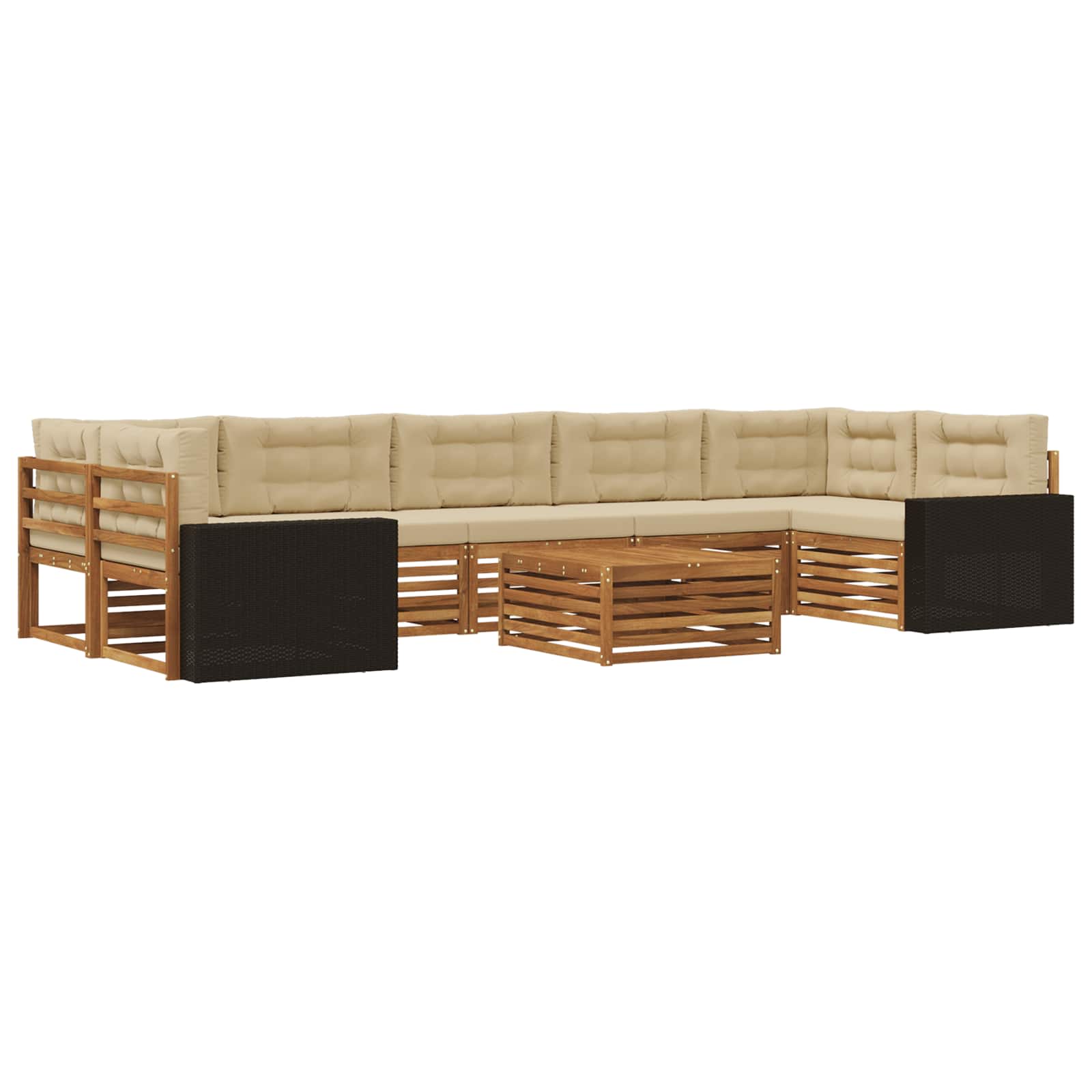 Set vanjskih sofa 8 kom. Prirodna i bež