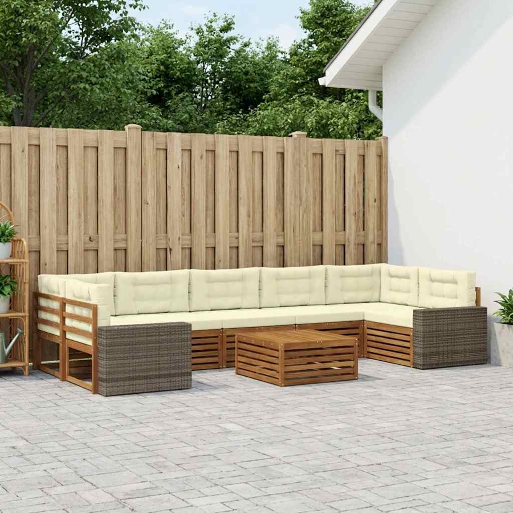 Set vanjskih sofa 8 pcs Prirodna i krem
